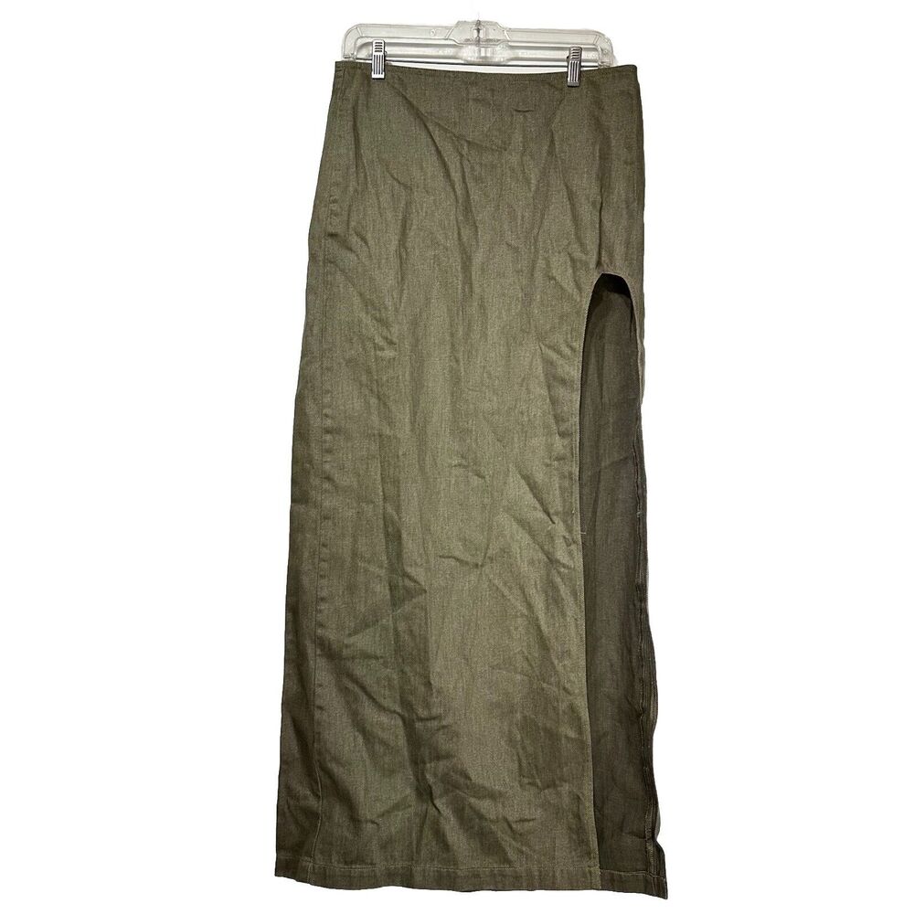 loucia Green long High Side Slit maxi skirt Size L